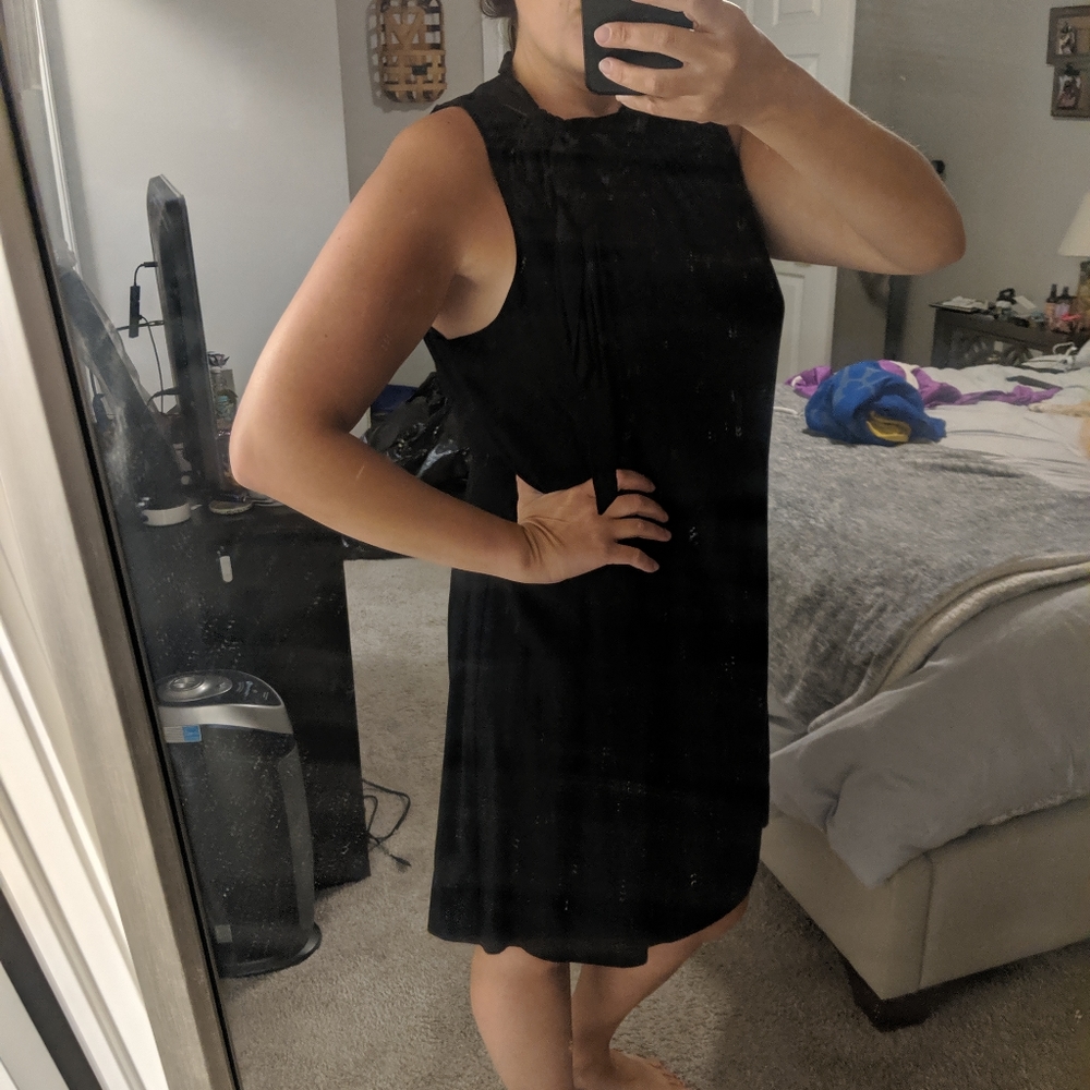 High neck Ann Taylor Black Dress size 16